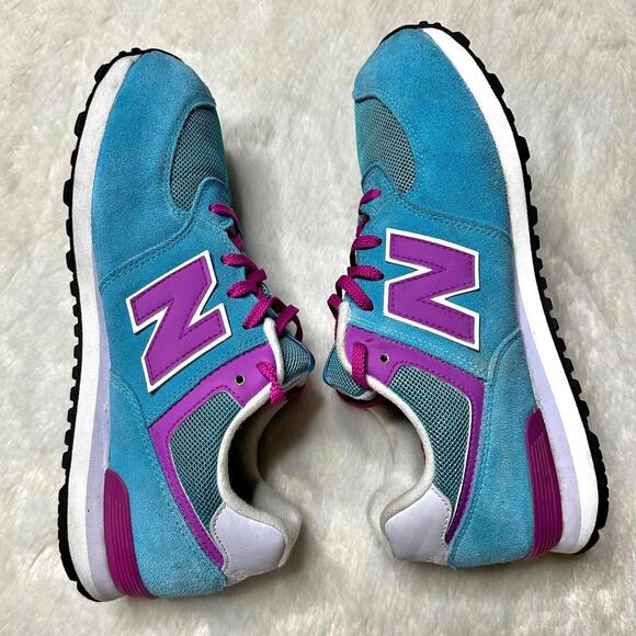 New Balance 574 V1 Blue Lace Up Sneakers Women’s 7 Athletic - Picture 3 of 9